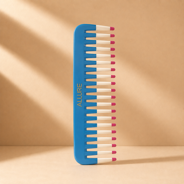 Allure Triple-Tip Professional Hair Styling & shampoo comb – blue