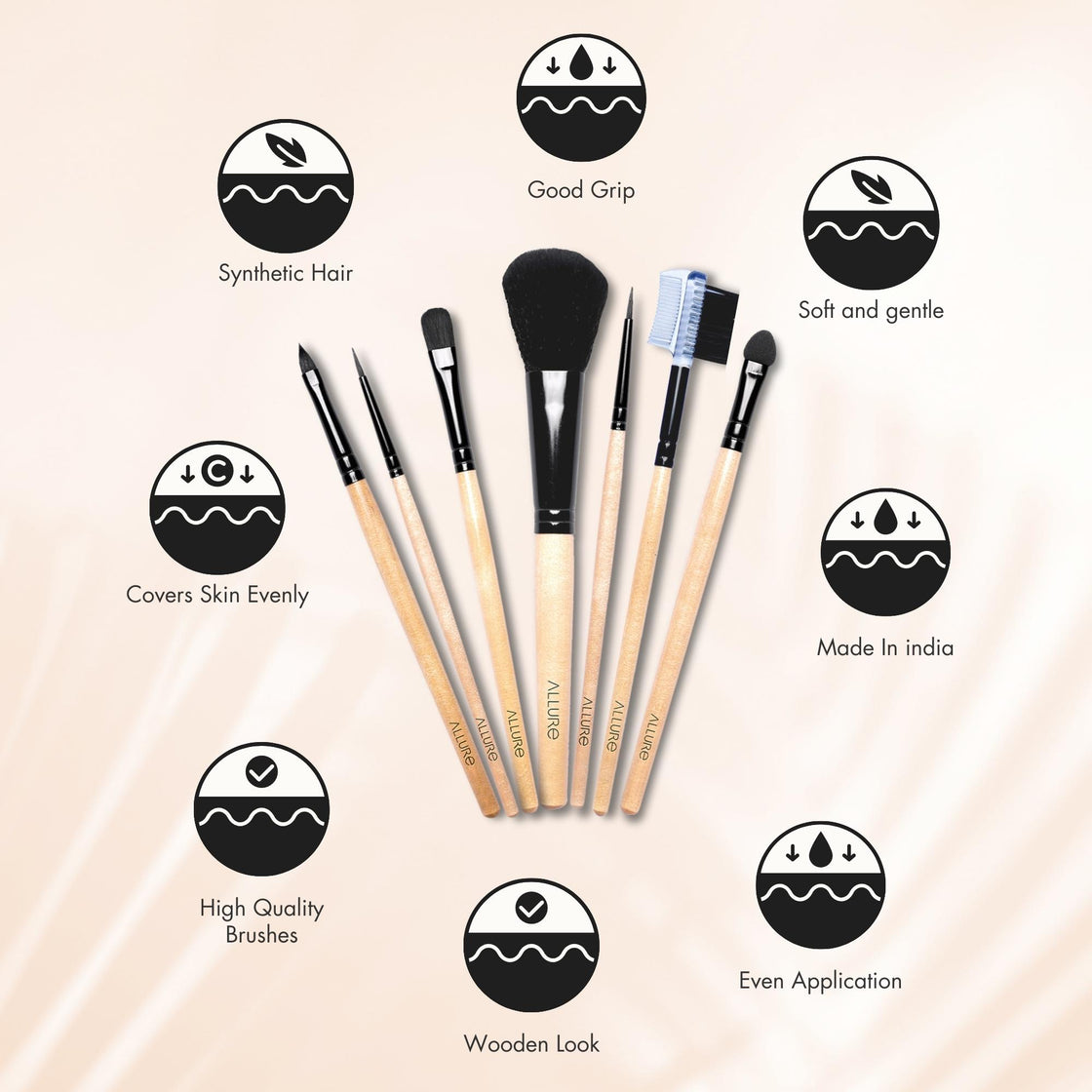 Allure Classic Ack-07 Pack Of 7 Makeup Brush