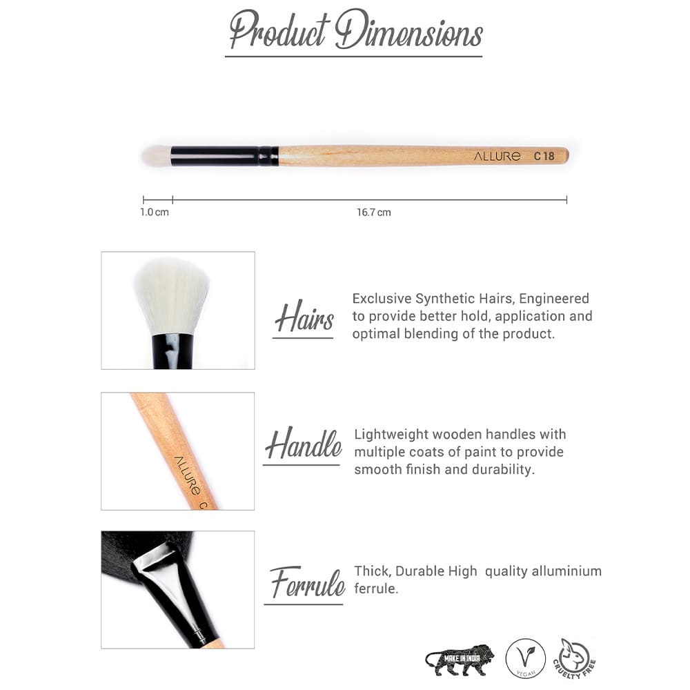 Allure Classic Makeup Brush (Round Eye Brush C-18 )-2