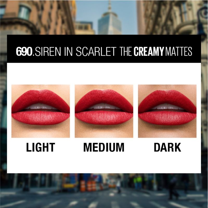 Maybelline New York Color Sensational Creamy Matte Lipstick - 690 Siren in Scarlet
