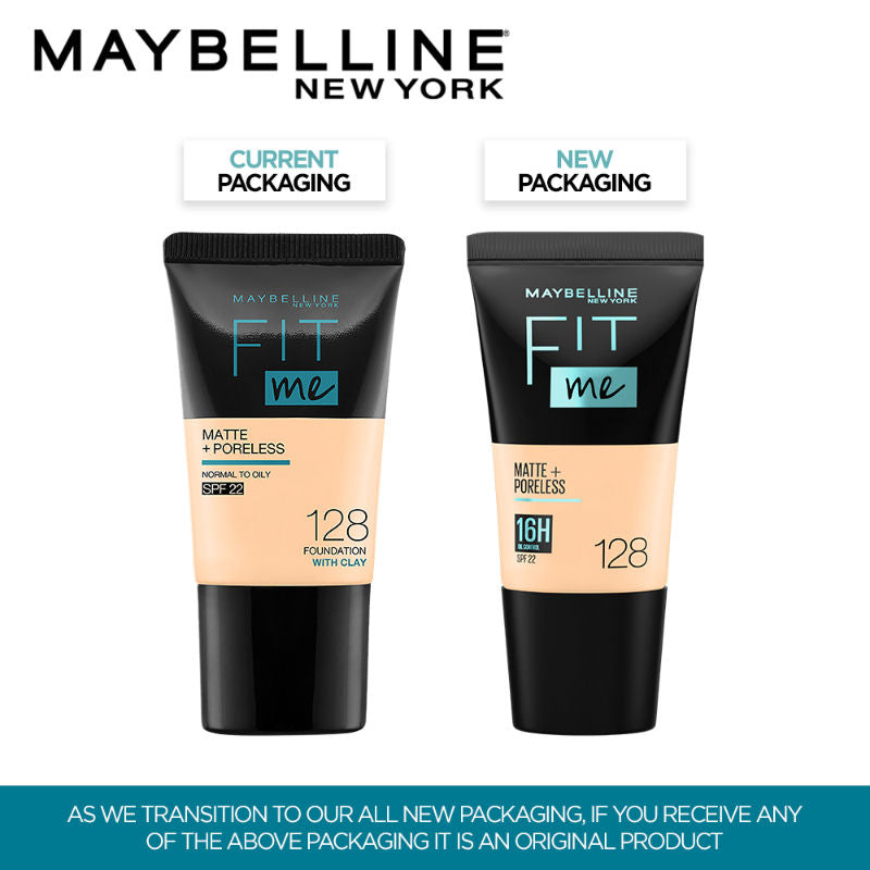 Maybelline New York Fit Me Matte+Poreless Liquid Foundation Tube - 128 Warm Nude