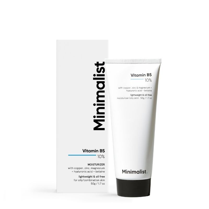 Minimalist 10Percentage Vitamin B5, Oil-Free Moisturizer With Zinc, Copper, Magnesium & Ha For Oily Skin (50 G)