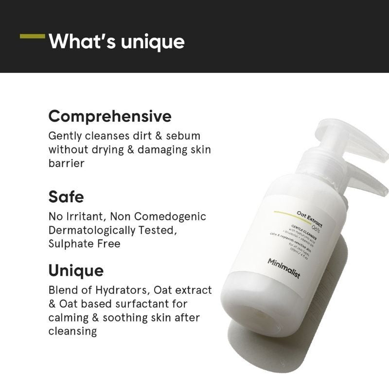Minimalist 6Percentage Oat Extract Gentle Cleanser With Hyaluronic Acid For Sensitive Skin (120Ml)-4