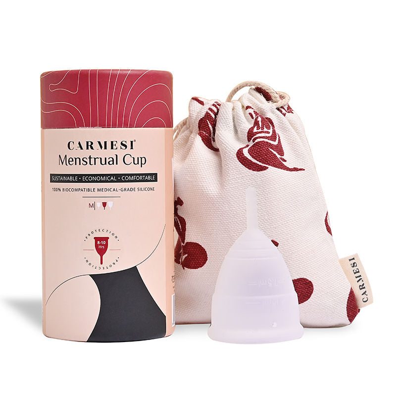 Carmesi Reusable Menstrual Cup for Women - Medium Size - With Free Pouch