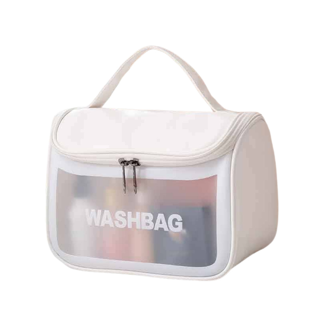 Allure Transparent Travel Toiletry Bag - White