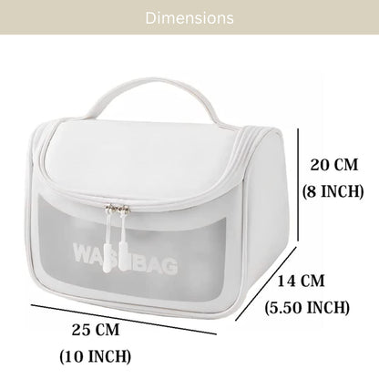 Allure Transparent Travel Toiletry Bag - White
