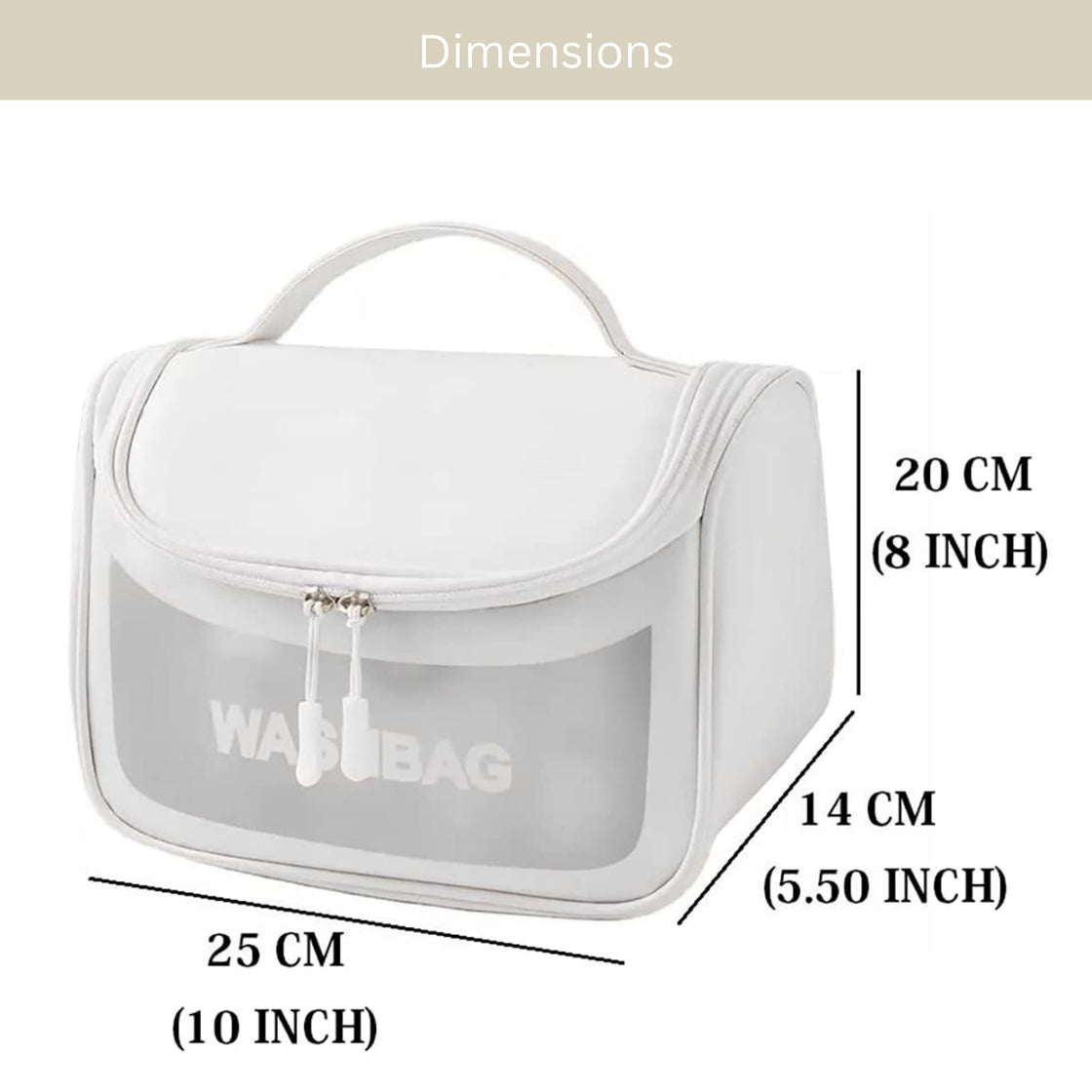 Allure Transparent Travel Toiletry Bag - White