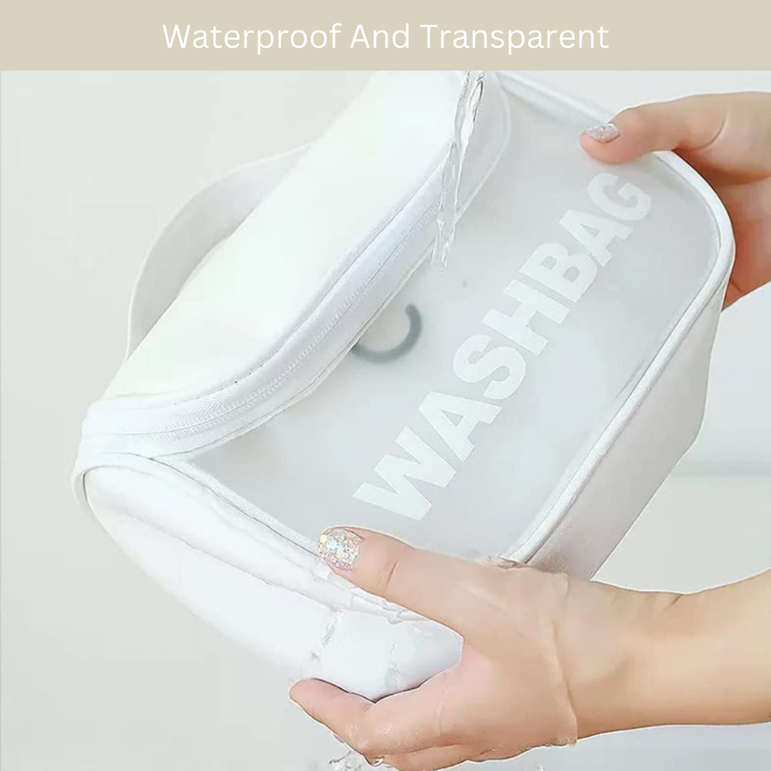 Allure Transparent Travel Toiletry Bag - White