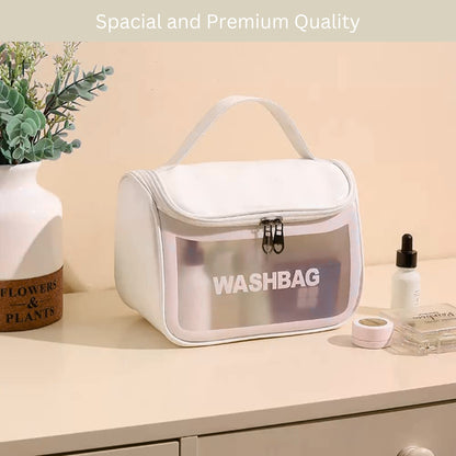 Allure Transparent Travel Toiletry Bag - White