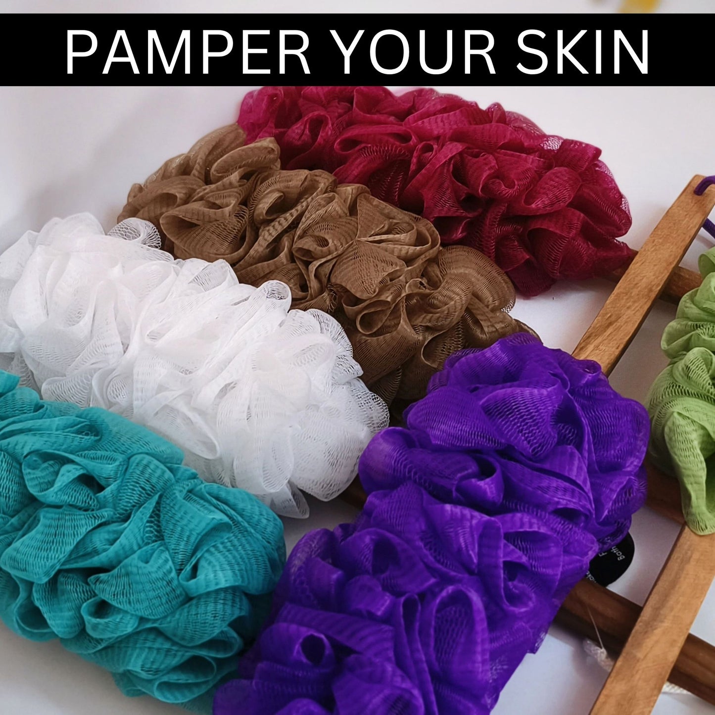 Allure Bathing Brush  - Assorted color Wooden Loofah