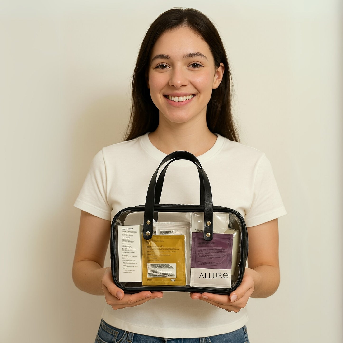 Allure Transparent Travel Makeup Bag with Handles (ATHB_11)