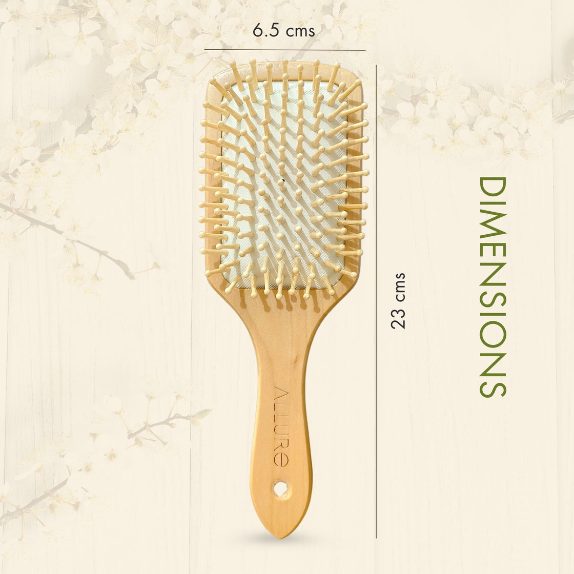 Allure Personalised wooden paddle hair brush w