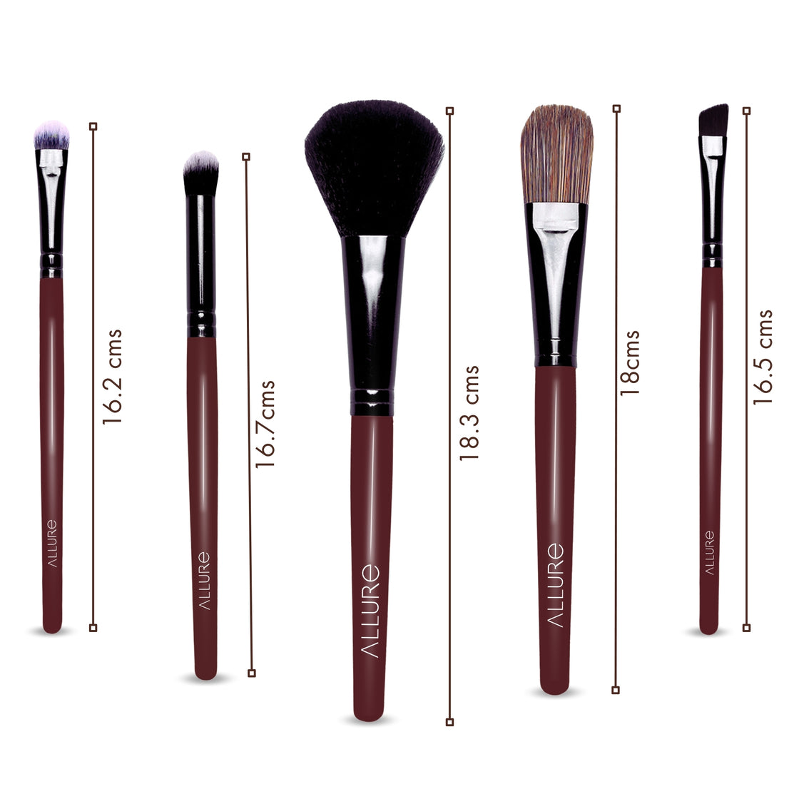 Allure Set Of 5 Makeup Brushes (MBS -C5)