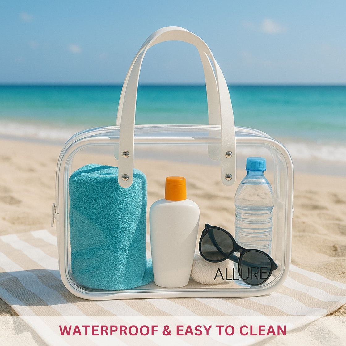 Allure Transparent Travel Makeup Bag with Handles (ATHB_10)