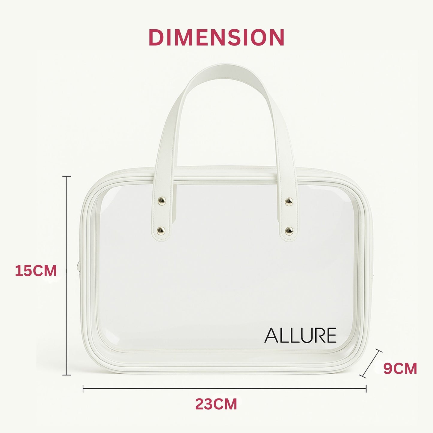 Allure Transparent Travel Makeup Bag with Handles (ATHB_10)