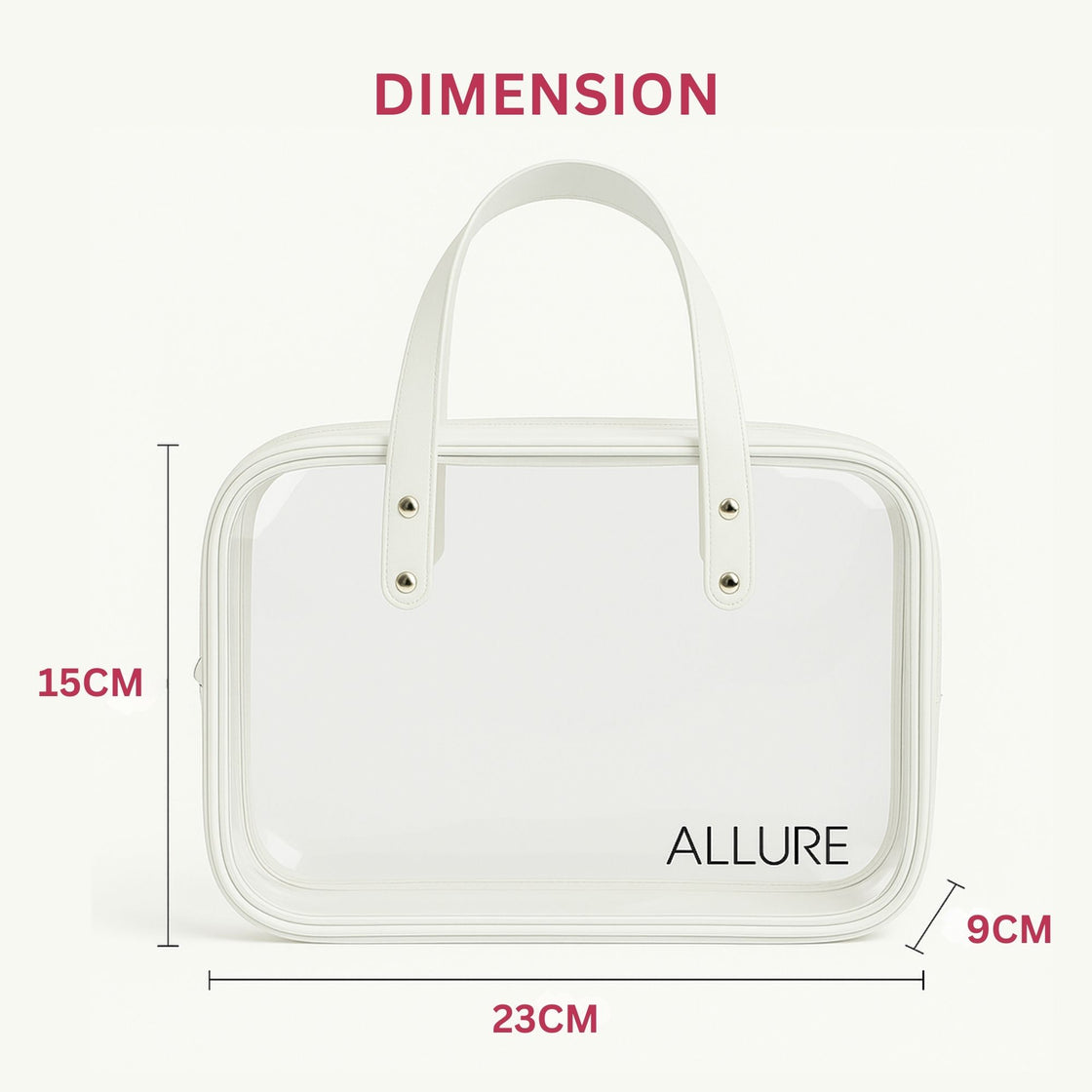 Allure Transparent Travel Makeup Bag with Handles (ATHB_10)