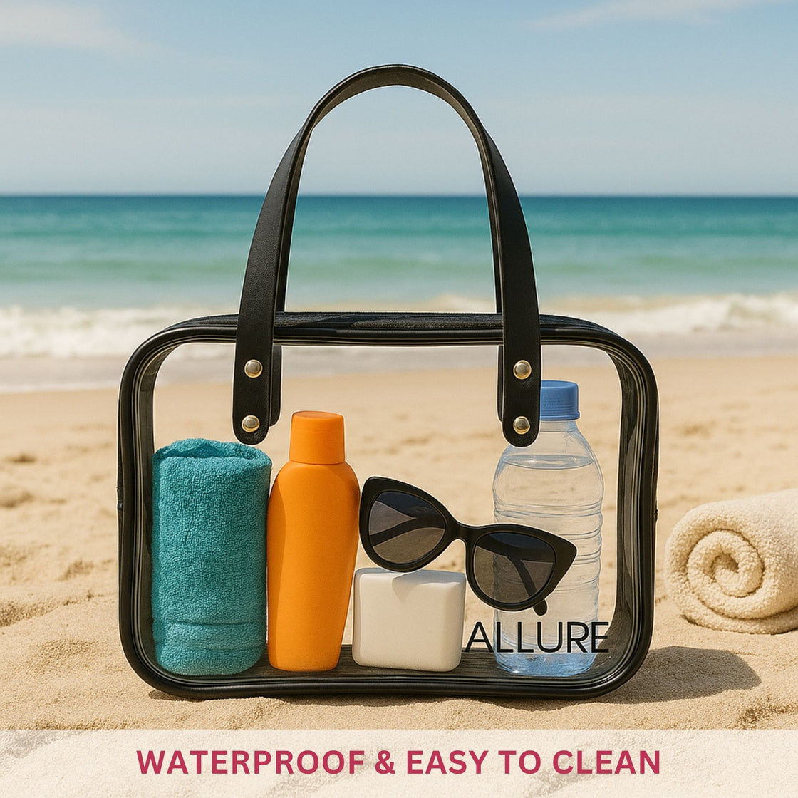 Allure Transparent Travel Makeup Bag with Handles (ATHB_09)