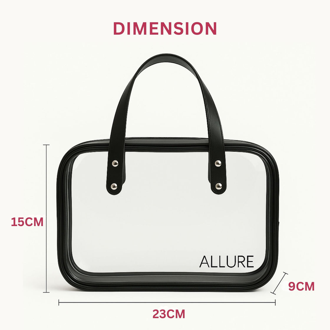 Allure Transparent Travel Makeup Bag with Handles (ATHB_09)