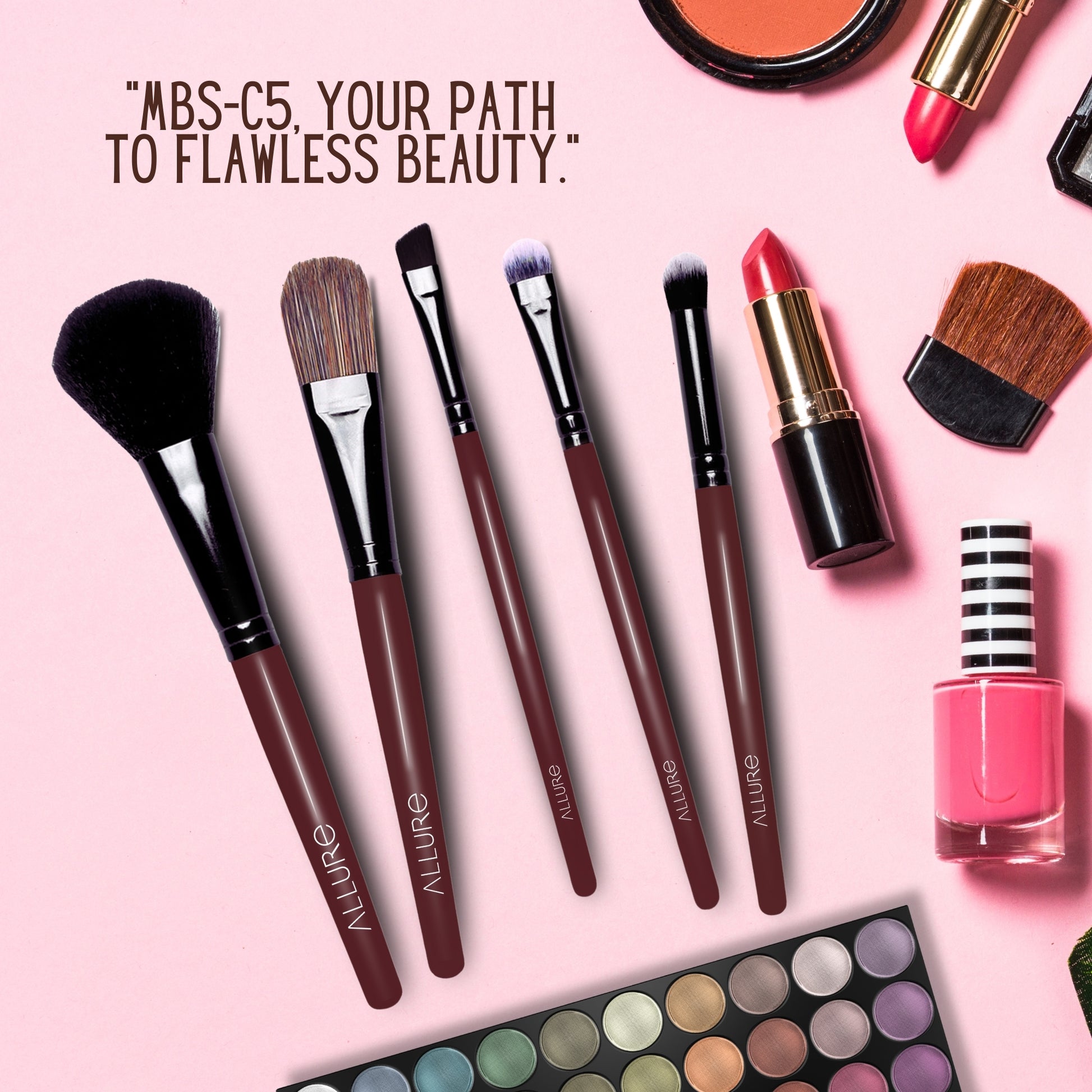 Allure Set Of 5 Makeup Brushes (MBS -C5)