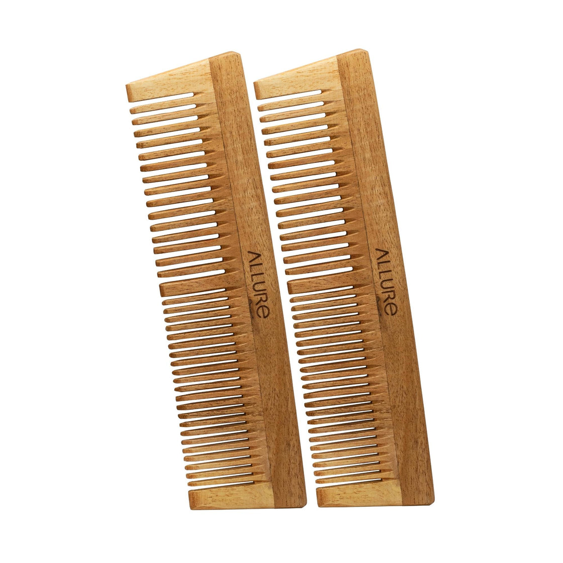 Allure Neem Wood Pack of 2 Regular Hair Combs (CR-01)