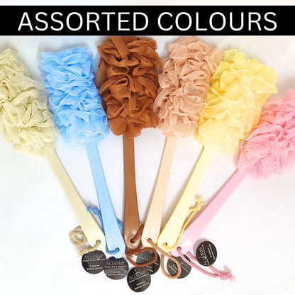 Allure Bathing Brush  - Assorted color handle Loofah