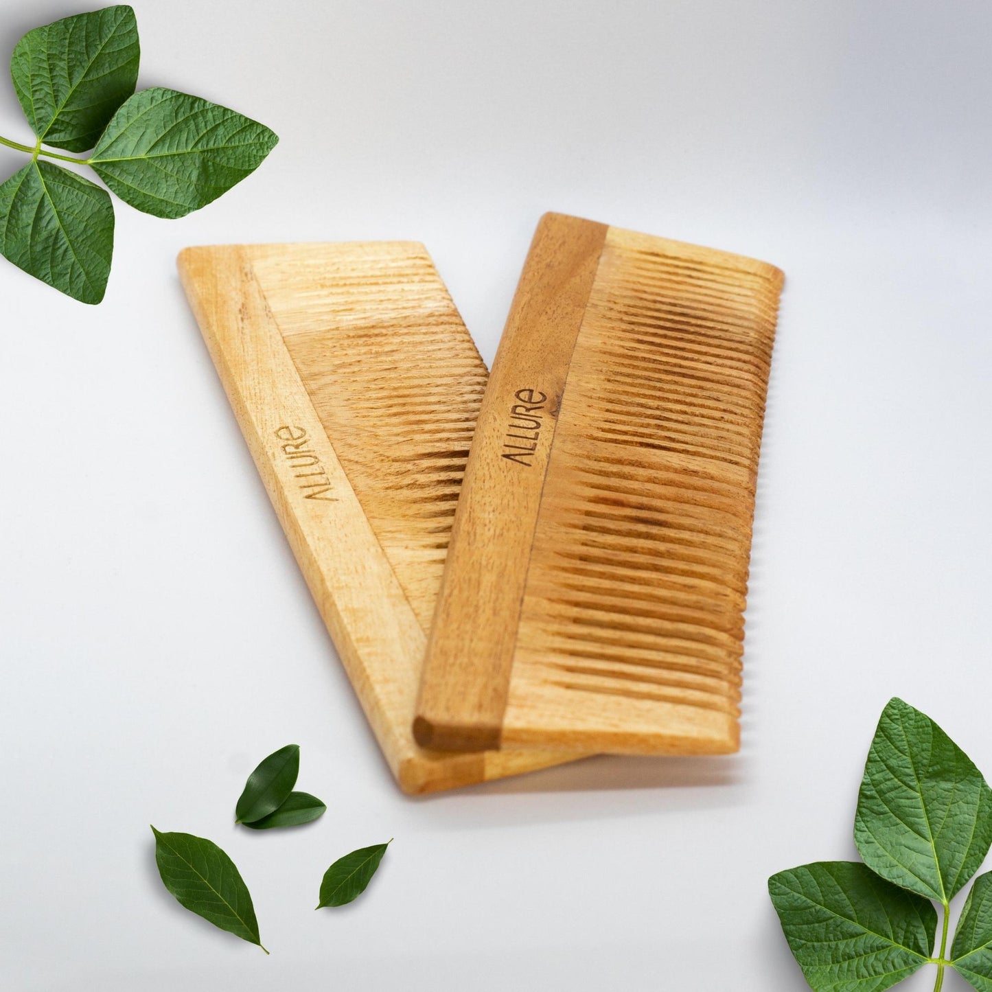 Allure Wooden Neem Comb CR-01 - Pack of 2