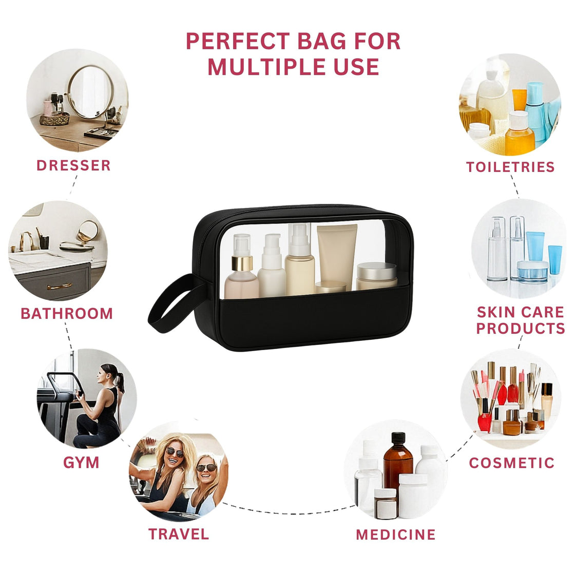 Allure Small Toiletry Bag - Black