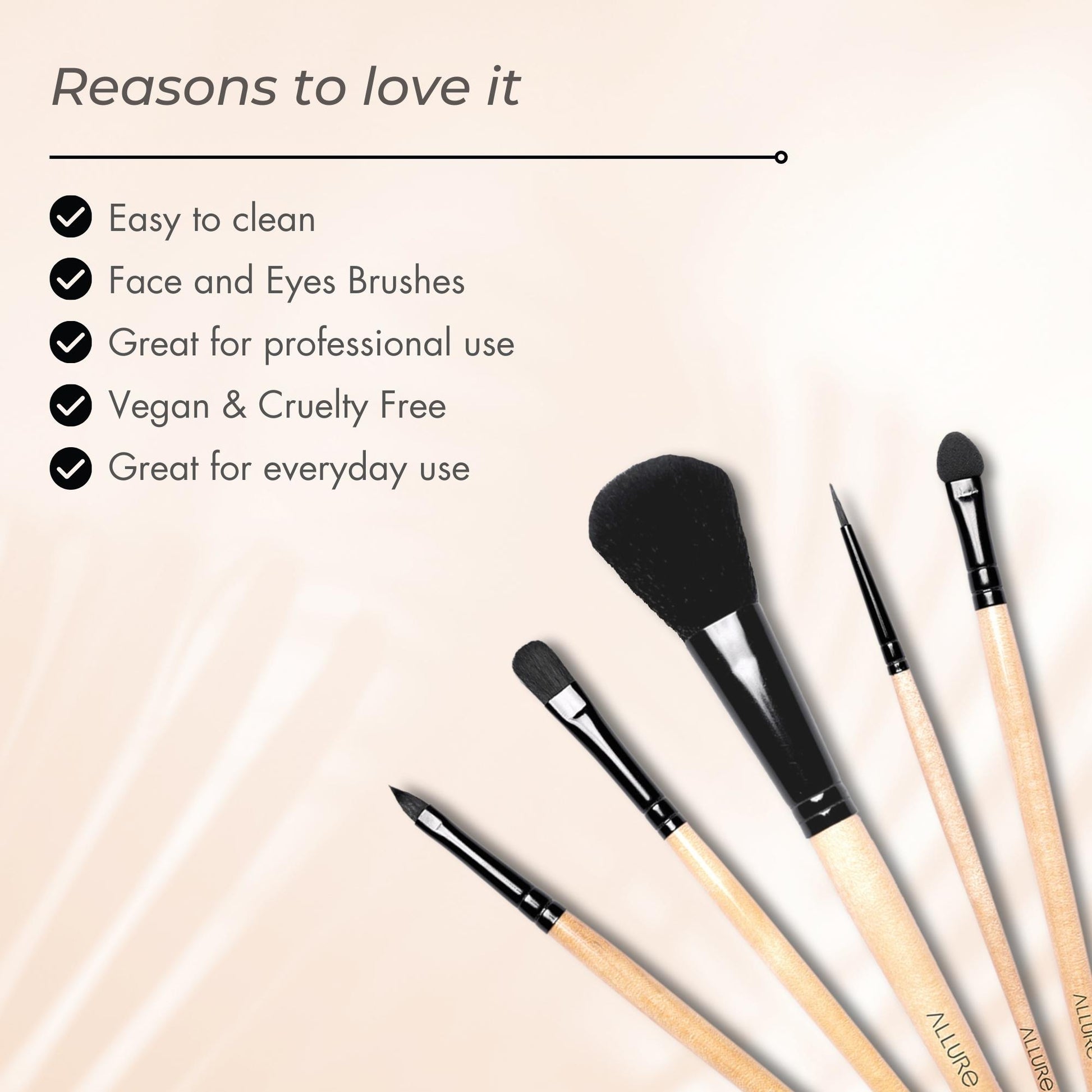 Allure Classic Makeup Brushes Pack Of 5 ( ACK-05 )