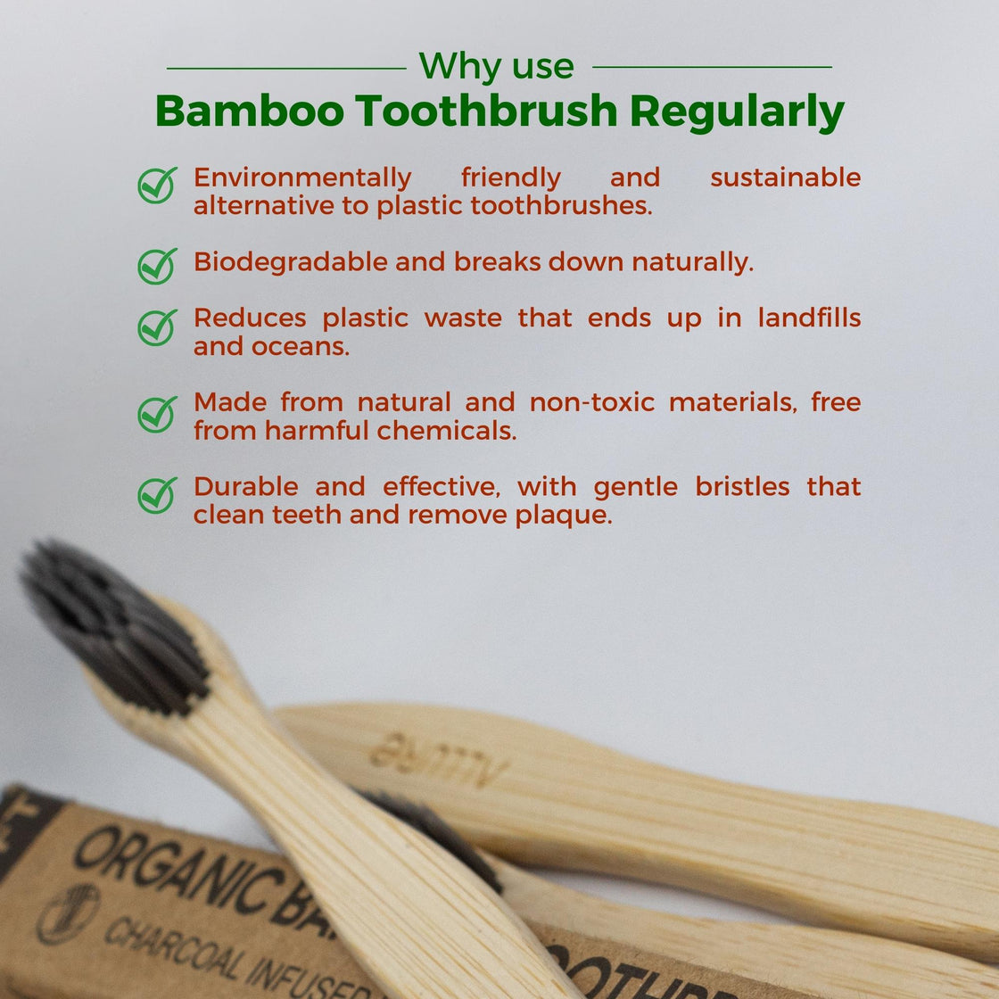 Allure Bamboo Toothbrush Charcoal Pack 4 (OT-01)