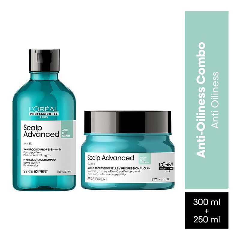 Loreal Professionnel Scalp Advanced Anti-Oiliness Shampoo 2-In-1 Deep Purifier Cla