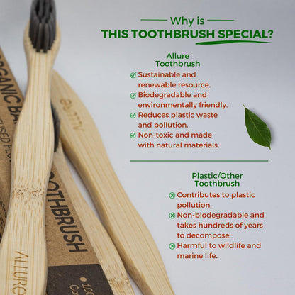 Allure Bamboo Toothbrush with Wooden Toothbrush stand
