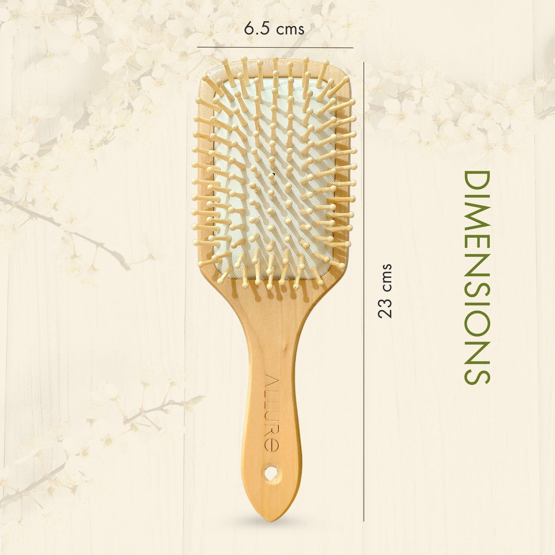 Allure Personalised wooden paddle hair brush with mermaid print