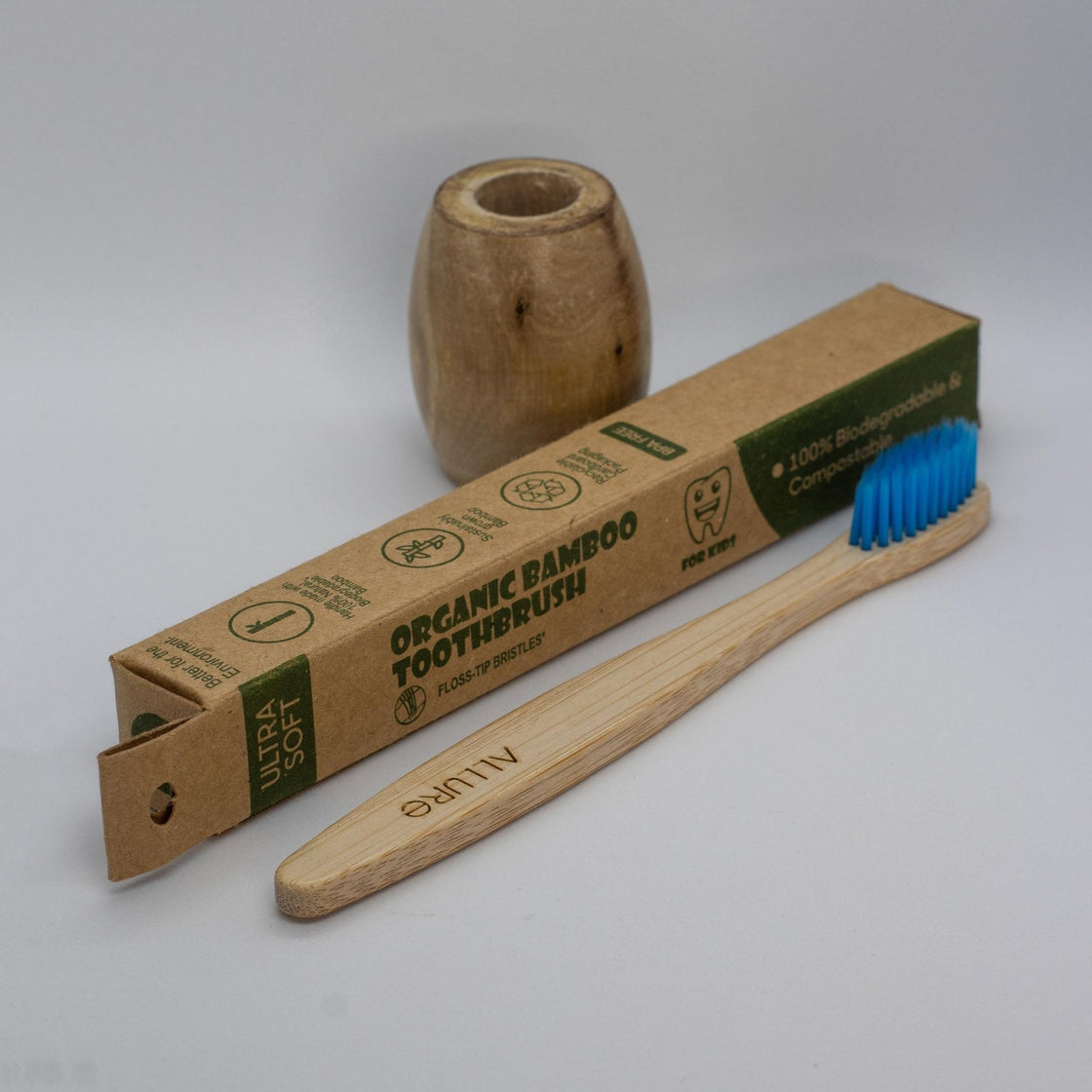 Allure Bamboo Toothbrush with Wooden Toothbrush stand