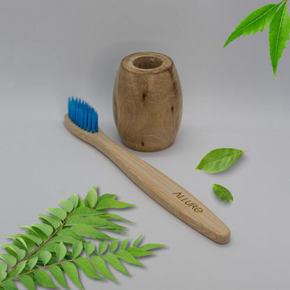 Allure Bamboo Toothbrush with Wooden Toothbrush stand