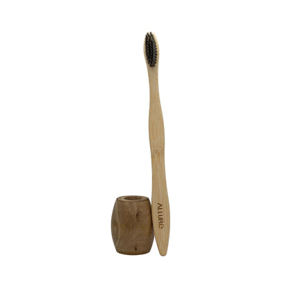 Allure Bamboo Toothbrush with Wooden Toothbrush stand (OT-01 + OTS)