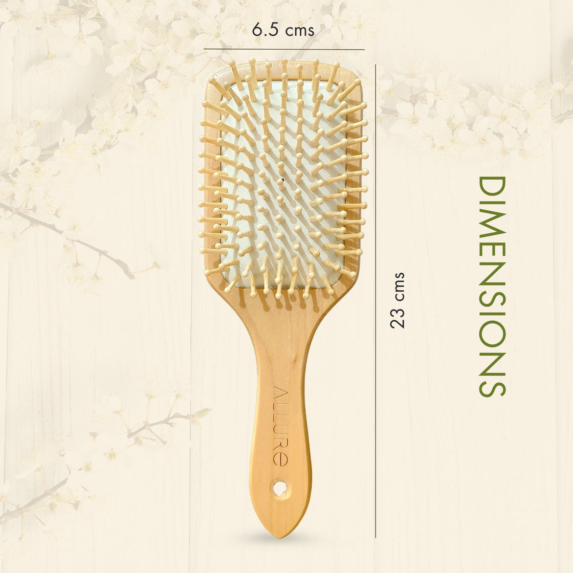 Allure Personalised wooden paddle hair brush with sea house print 