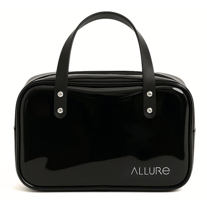 Allure Transparent Black Travel Toiletry Bag with White Handles (AHBB_05)