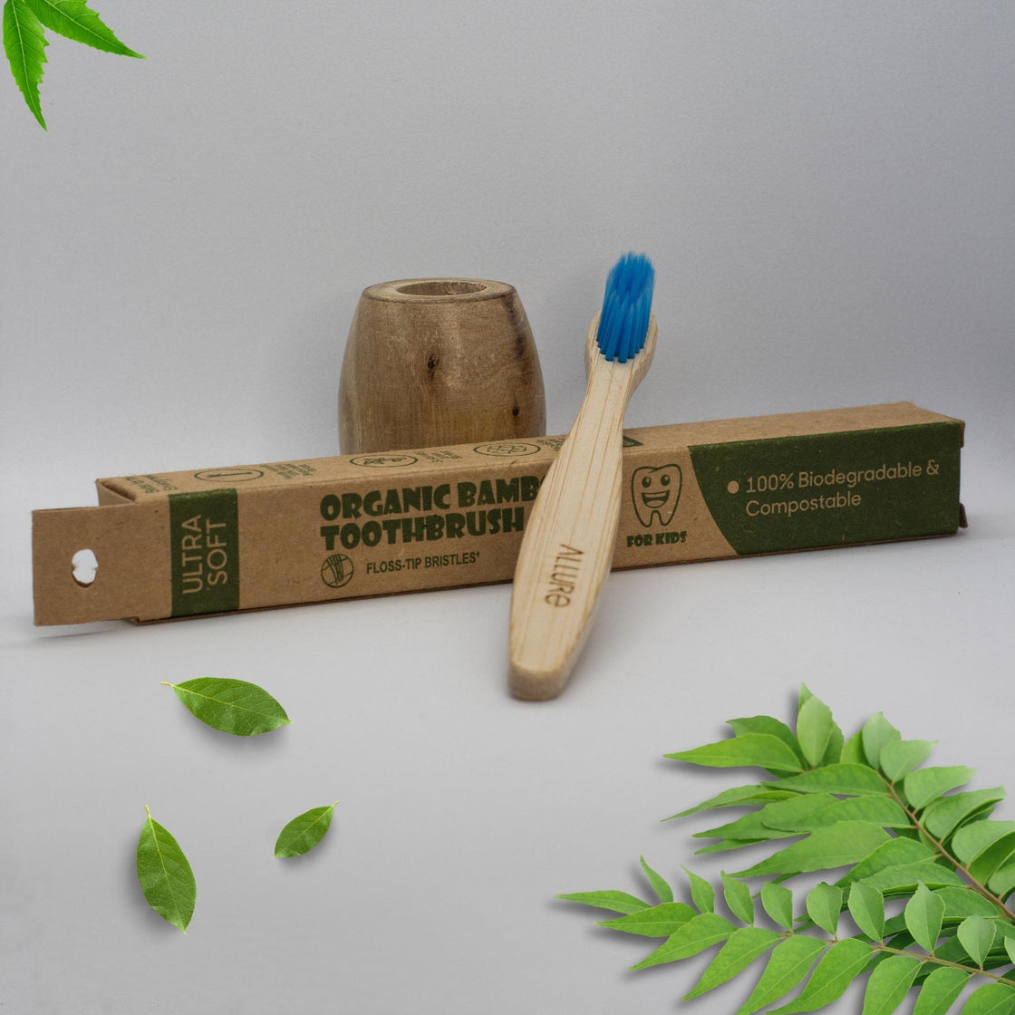 Allure Bamboo Toothbrush with Wooden Toothbrush stand