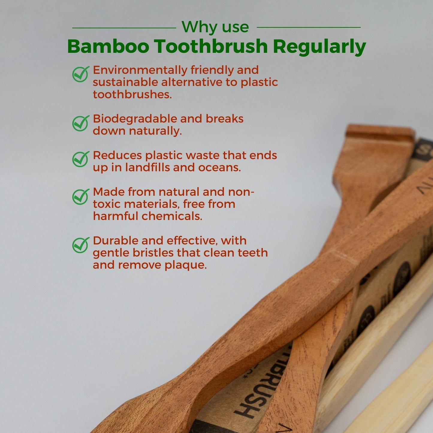 Allure Pack of 4 Bamboo Toothbrush and Wooden Tounge Cleaner (OT-01+02+OTC)