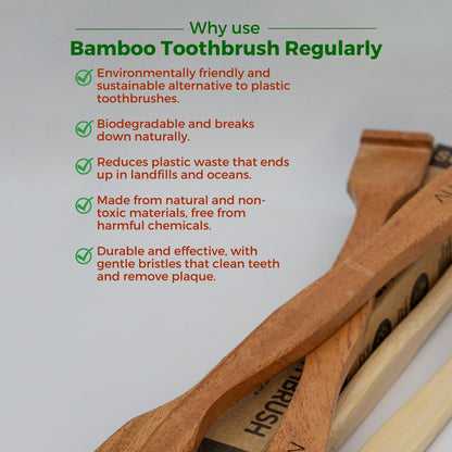 Allure Pack of 4 Bamboo Toothbrush and Wooden Tounge Cleaner (OT-01+02+OTC)