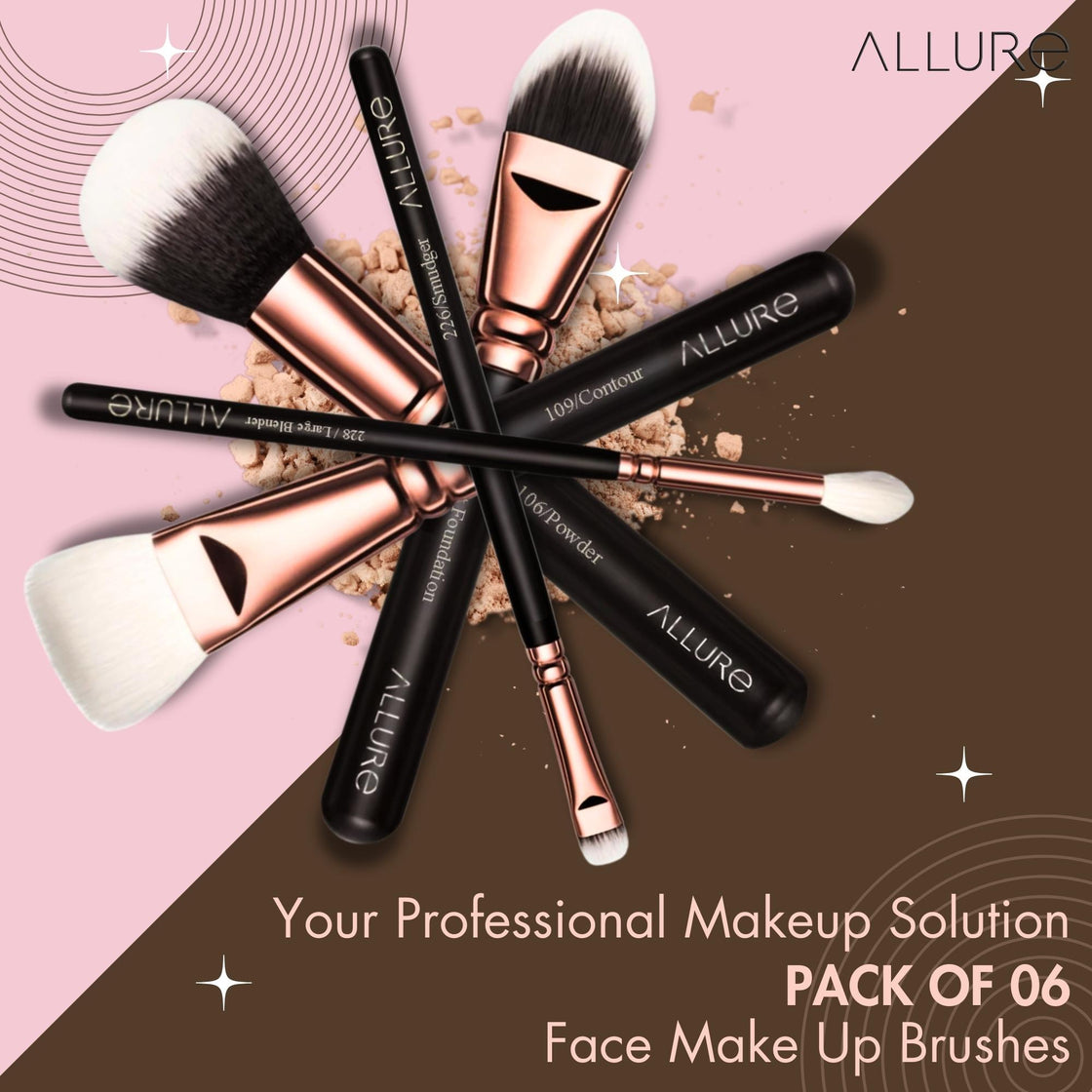 Allure Essential Set of 6 Professional Face Brushes - RGKF 06