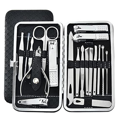 Allure Professional Manicure and Pedicure Tool Set – 19-in-1 Nail Care Kit with Storage Box