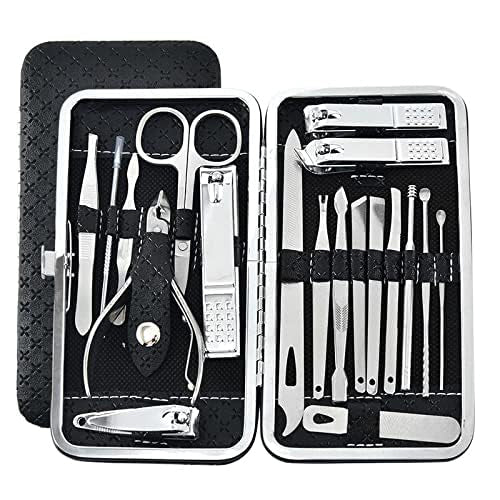 Allure Professional Manicure and Pedicure Tool Set – 19-in-1 Nail Care Kit with Storage Box