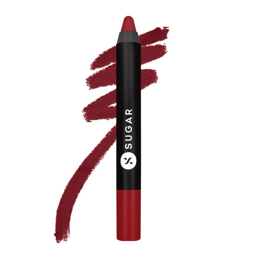 SUGAR Matte As Hell Crayon Lipstick With Free Sharpener - 10 Cherry Darling (2.8g)