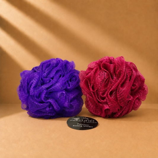 Allure Bathing Loofah  (Large size assorted color Pack of 2 Loofhas)