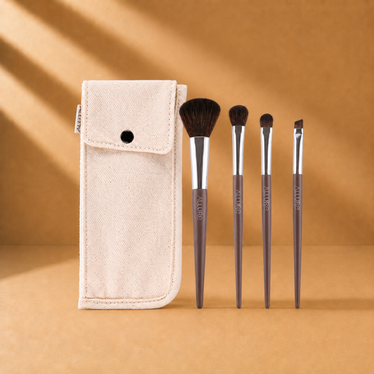 Allure Chocolate brown makeup brush set (set of 4)