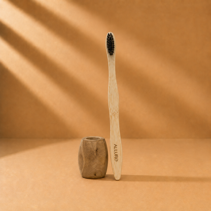 Allure Bamboo Toothbrush with Wooden Toothbrush stand (OT-01 + OTS)