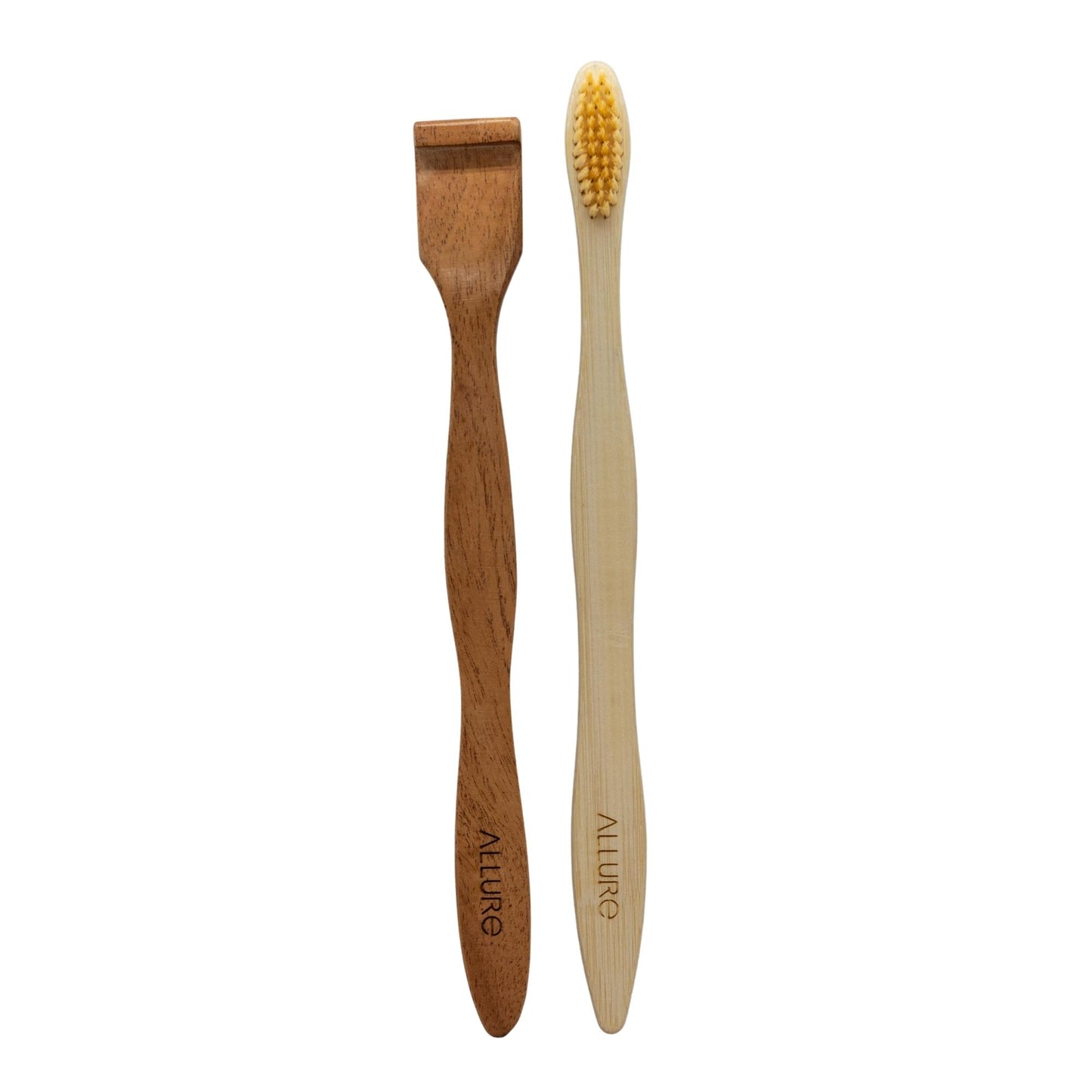 Allure Bamboo Toothbrush with Organic Tounge Cleaner (OT-02 + OTC)