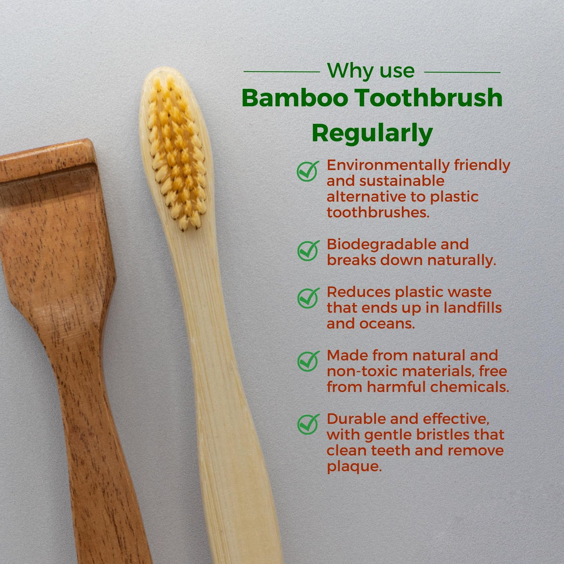Allure Bamboo Toothbrush with Organic Tounge Cleaner (OT-02 + OTC)