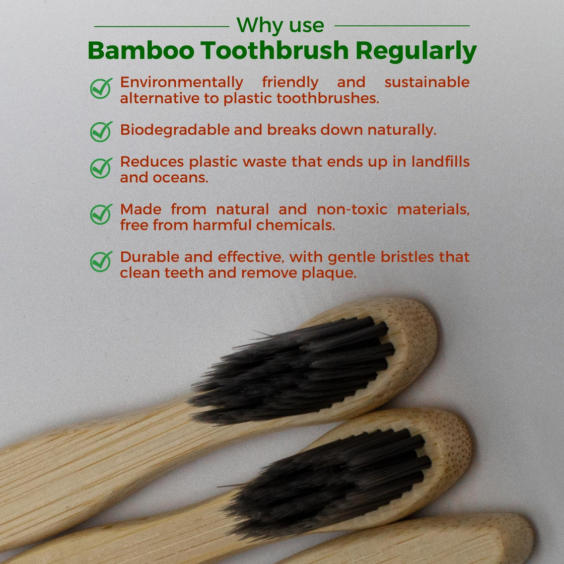 Allure Bamboo Toothbrush Charcoal Pack 4 